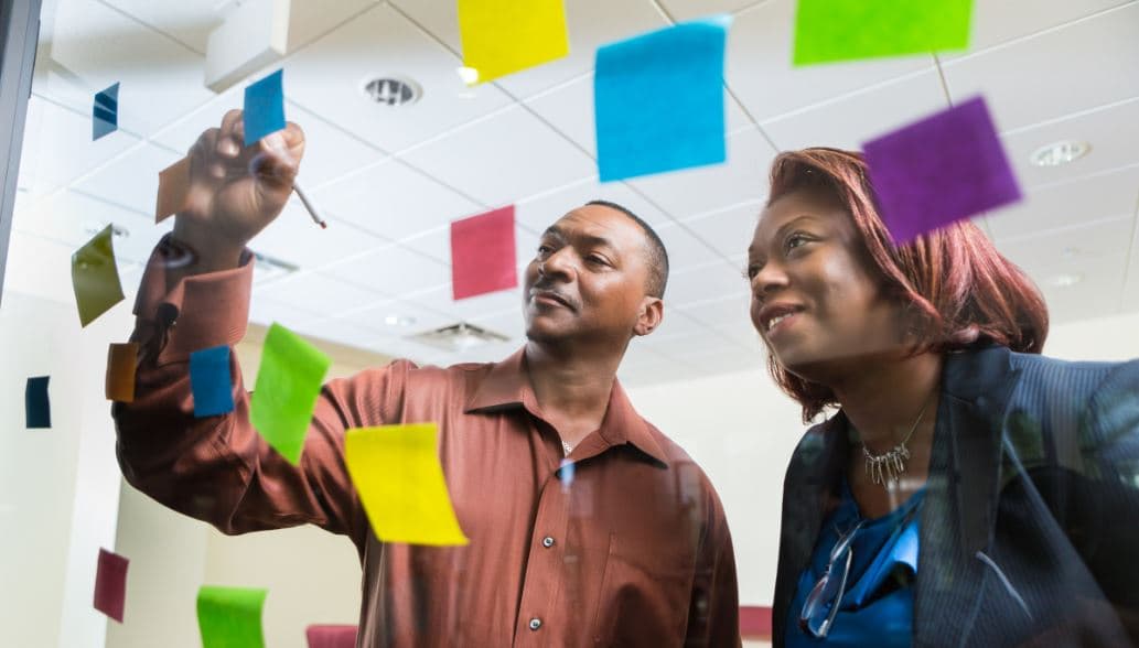 Leaders reviewing their organizations strategic intent - Learn2