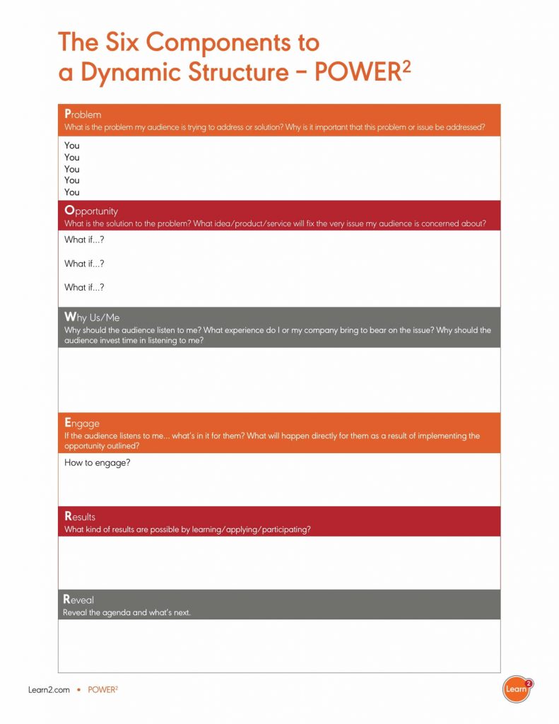 The Six Components to a Dynamic Structure. POWER template by Learn2