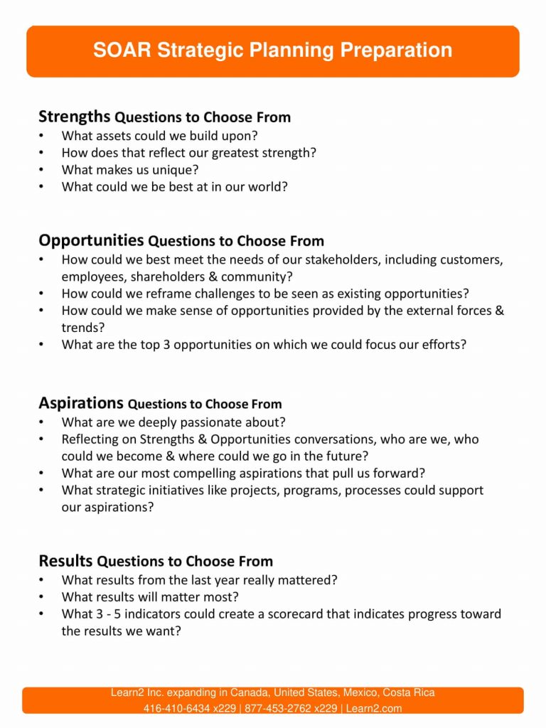 SOAR Strategic Planning template by Learn2